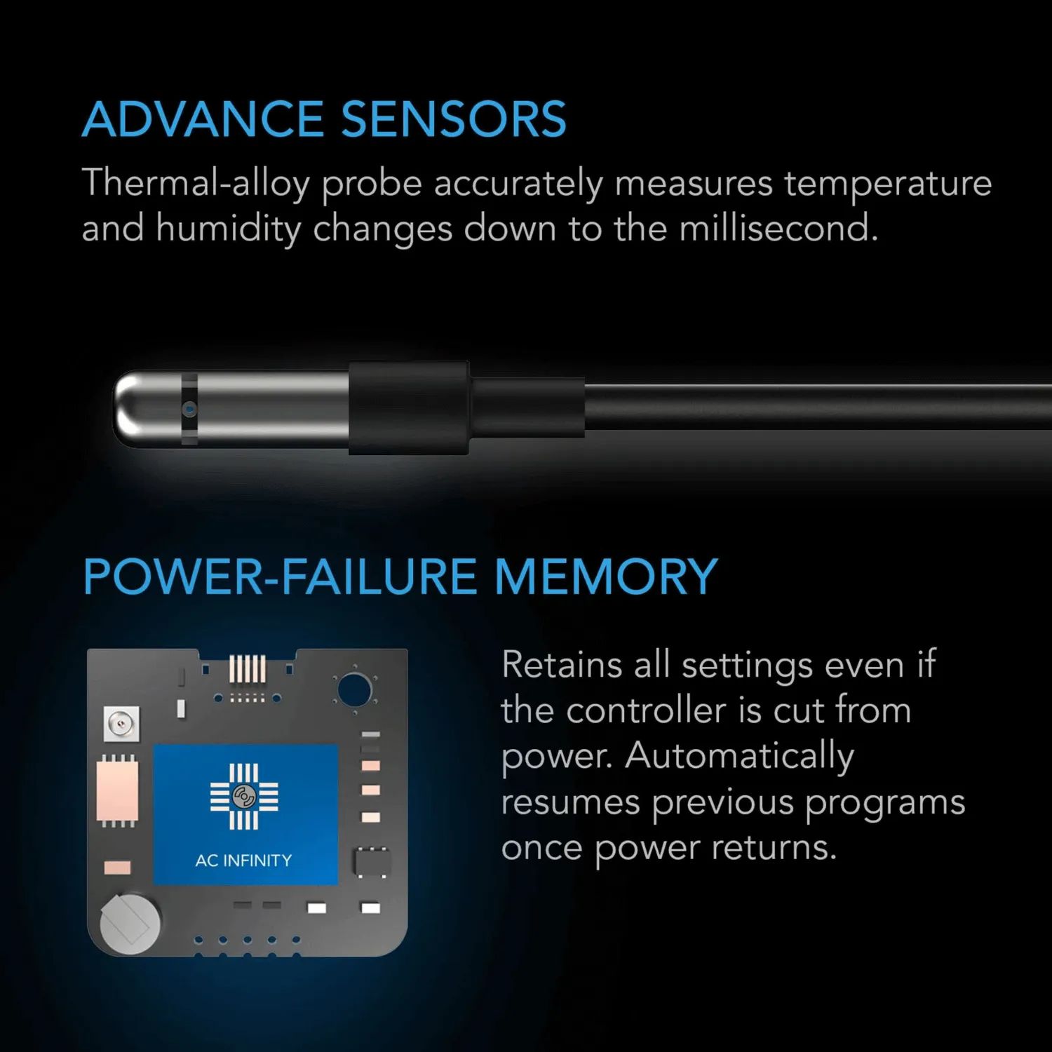 AC Infinity CONTROLLER 67, Temperature and Humidity Fan Controller, with Scheduling, Cycles, Dynamic Speed, Data App