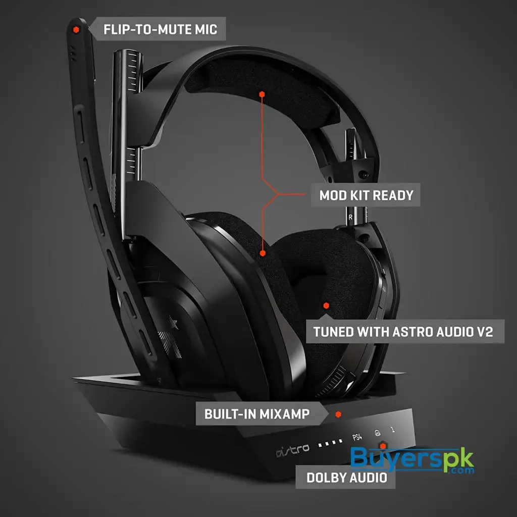 Astro A50 Wireless Gaming Headset   Base Station Gen 4 - Black/grey