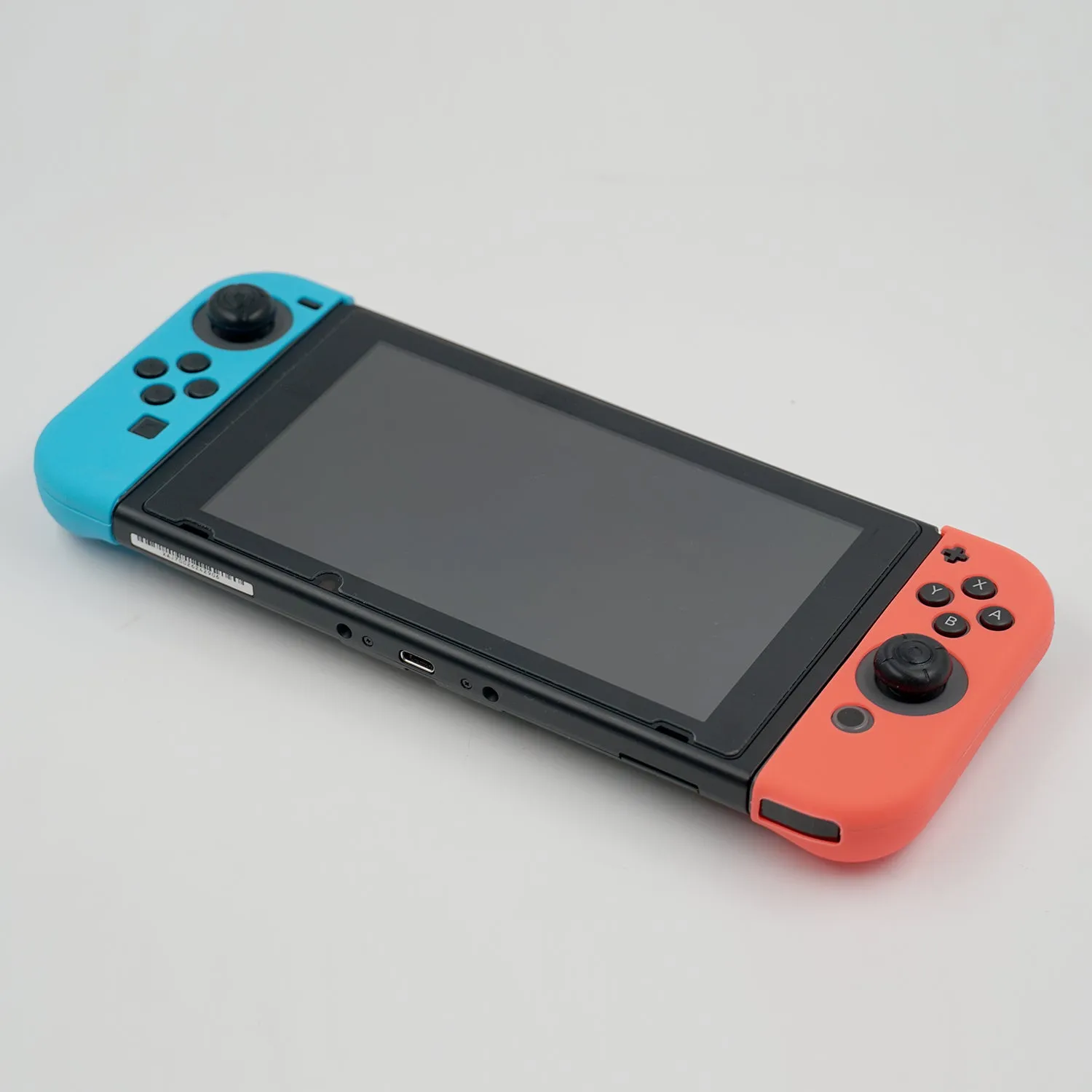 Blue& Red Silicone Case with 3-Set Thumb Stick Caps for Nintendo Switch/ Switch Oled Joy-Con Controller