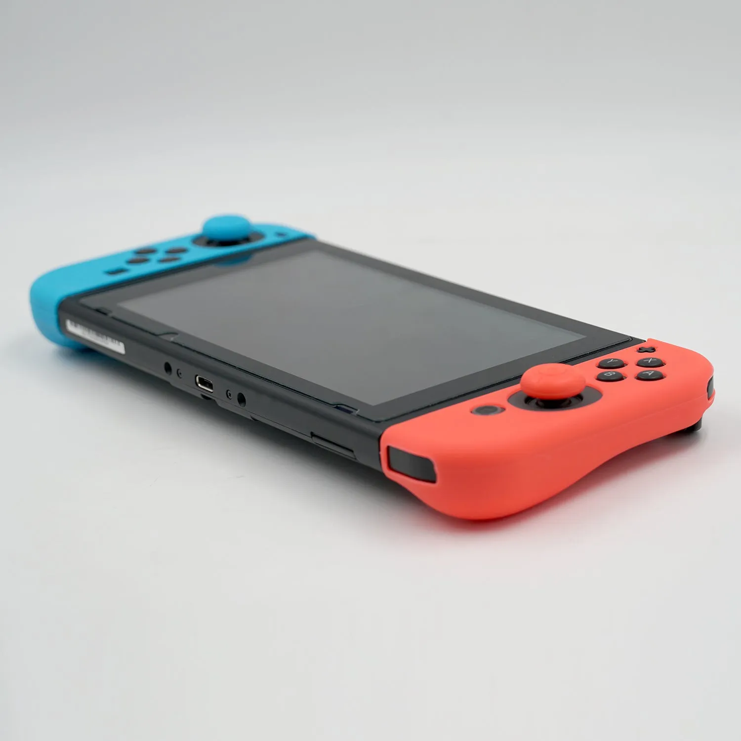 Blue& Red Silicone Case with 3-Set Thumb Stick Caps for Nintendo Switch/ Switch Oled Joy-Con Controller