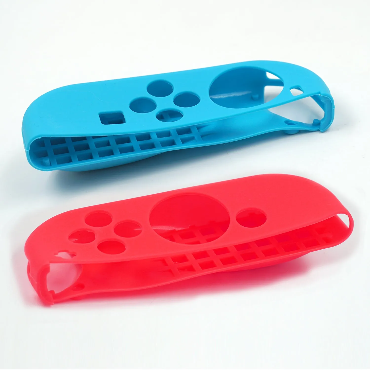 Blue& Red Silicone Case with 3-Set Thumb Stick Caps for Nintendo Switch/ Switch Oled Joy-Con Controller