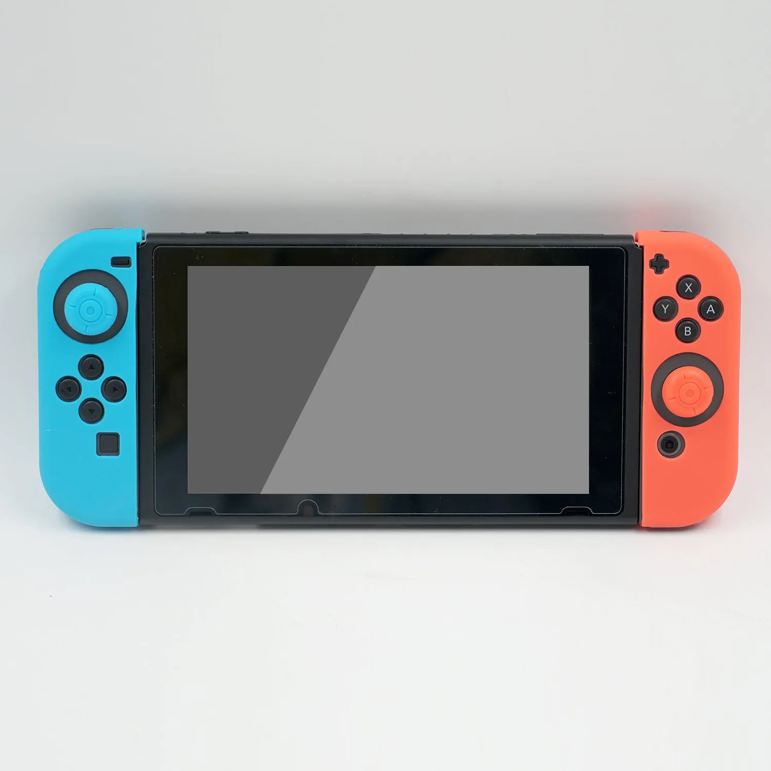 Blue& Red Silicone Case with 3-Set Thumb Stick Caps for Nintendo Switch/ Switch Oled Joy-Con Controller