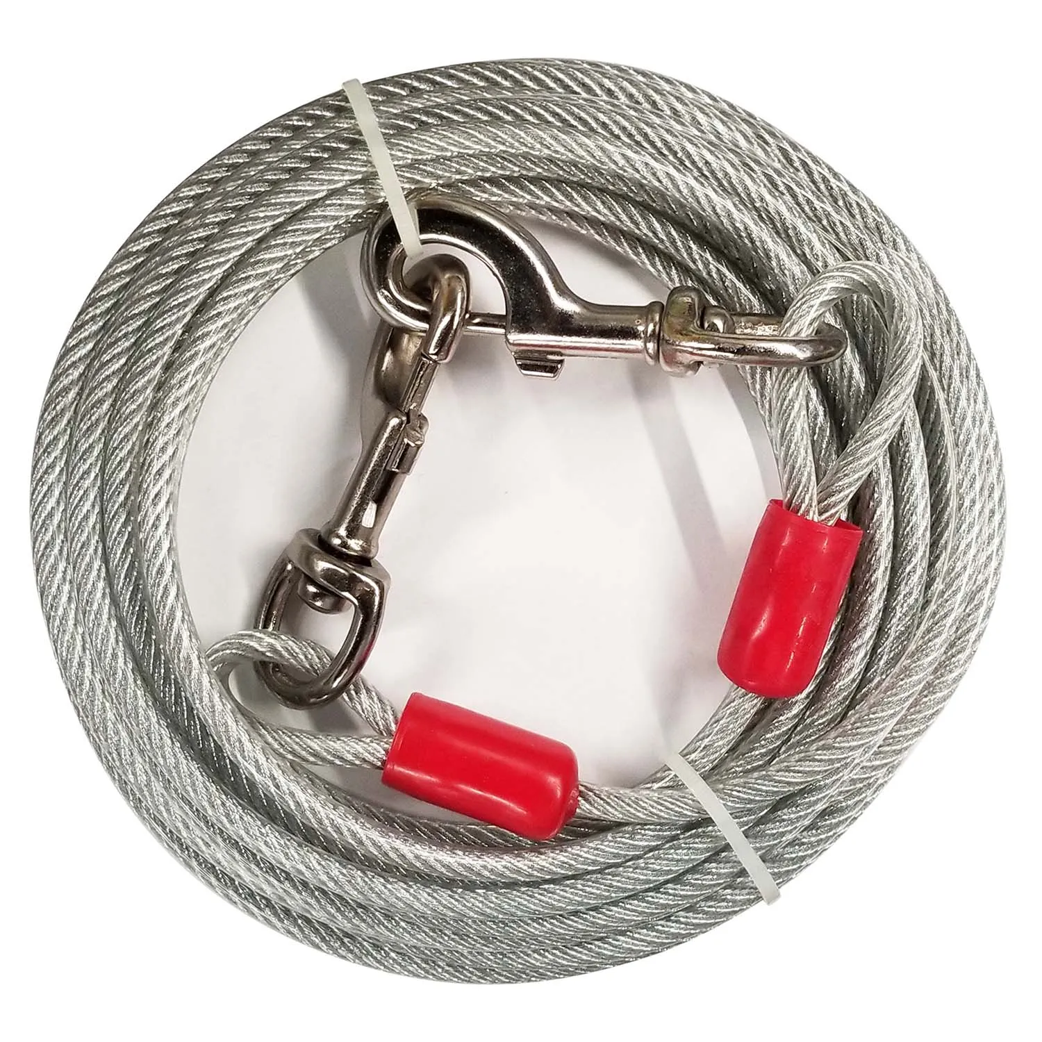 Dog Super Tie Out Cable, Silver, 20 Ft