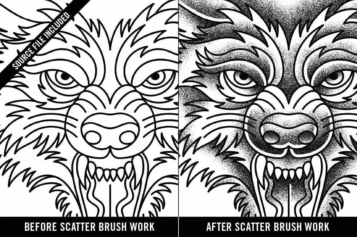 Doggone Grainy Scatter Brushes by Von Glitschka | for Illustrator