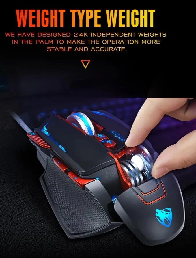 Dragon V9 8 Buttons DPI Adjustable LED PRO Gaming Mouse