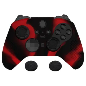 eXtremeRate PlayVital Black & Red Soft Anti-Slip Silicone Cover Skins, Controller Protective Case for New Xbox One Elite Series 2 (Model 1797 and Core Model 1797) with Thumb Grips Analog Caps - XBOWP0062GC