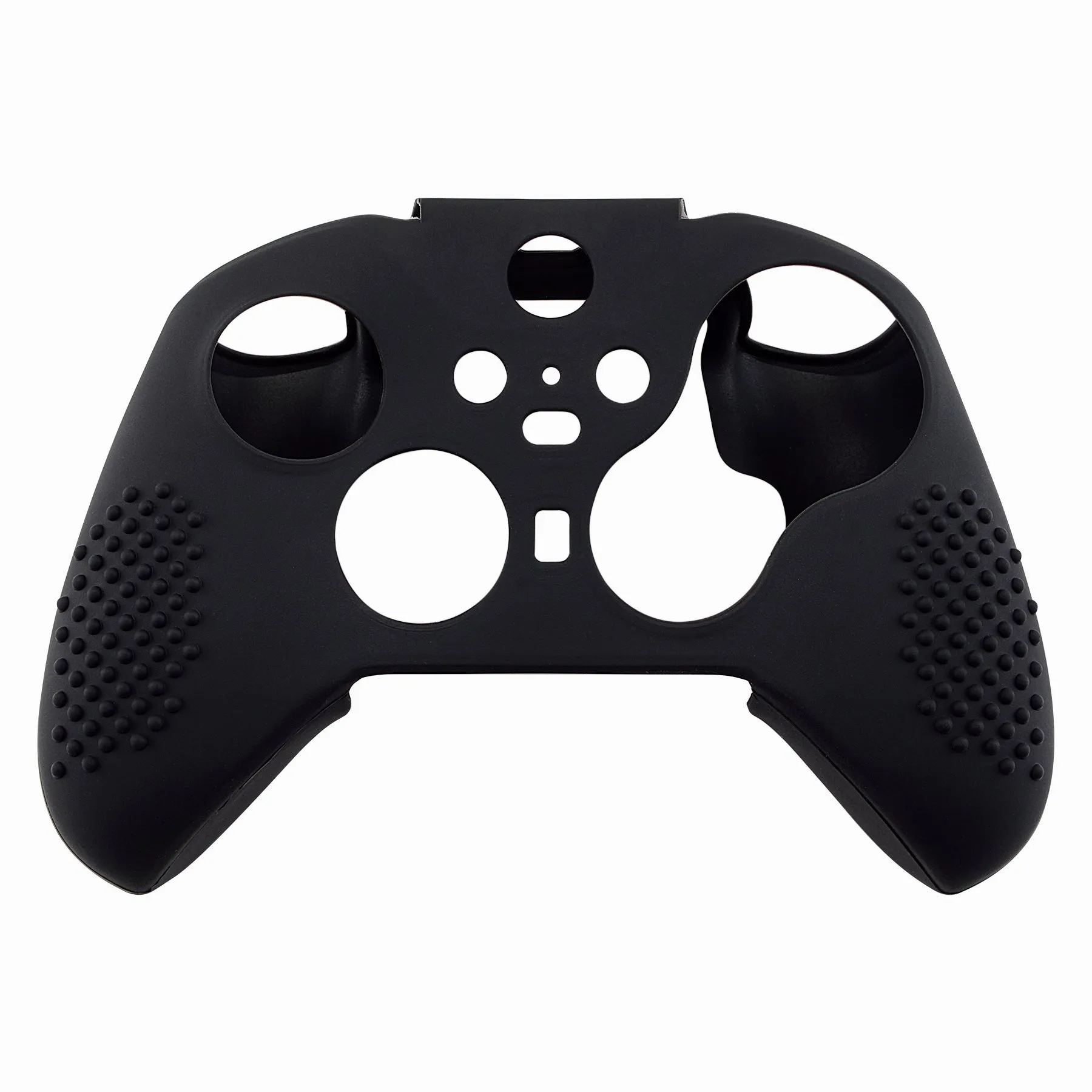 eXtremeRate PlayVital Black Soft Anti-Slip Silicone Cover Skins, Controller Protective Case for New Xbox One Elite Series 2 (Model 1797 and Core Model 1797) with Thumb Grips Analog Caps -XBOWP0042GC