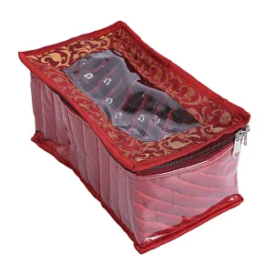 Kuber Industries CTKTC05316 Laminated Satin Pouch Jewellery Box (Maroon)