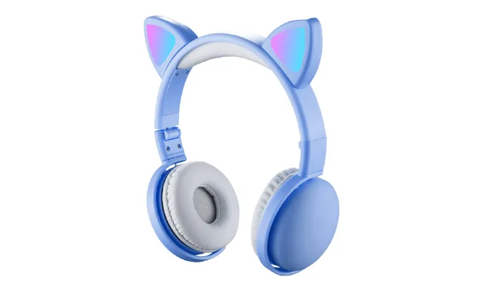 LED Cat Ear Headphones RGB Color Bluetooth 5.0 Headsets