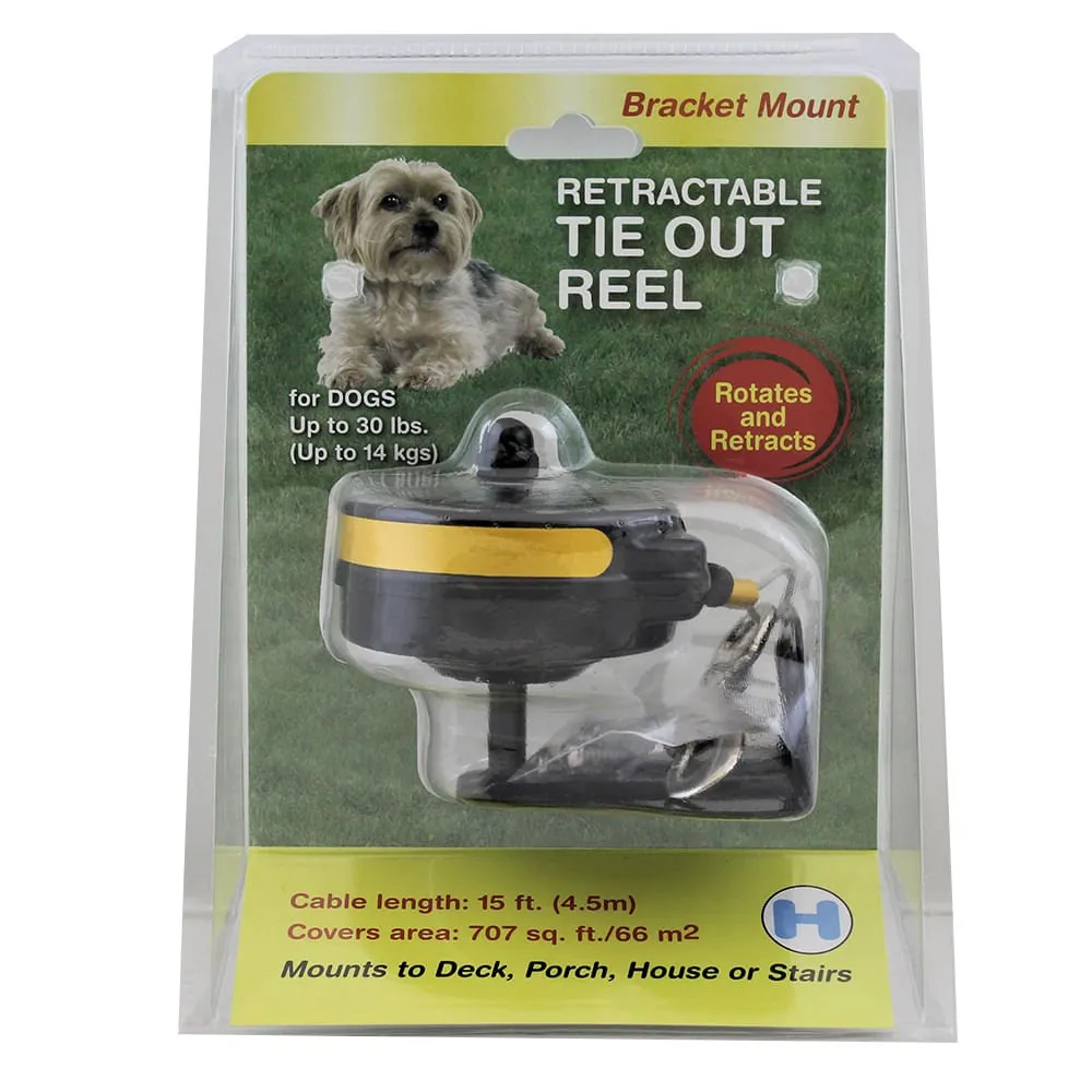 Lixit Bracket Mount Retractable Tie Out Reel for Dogs