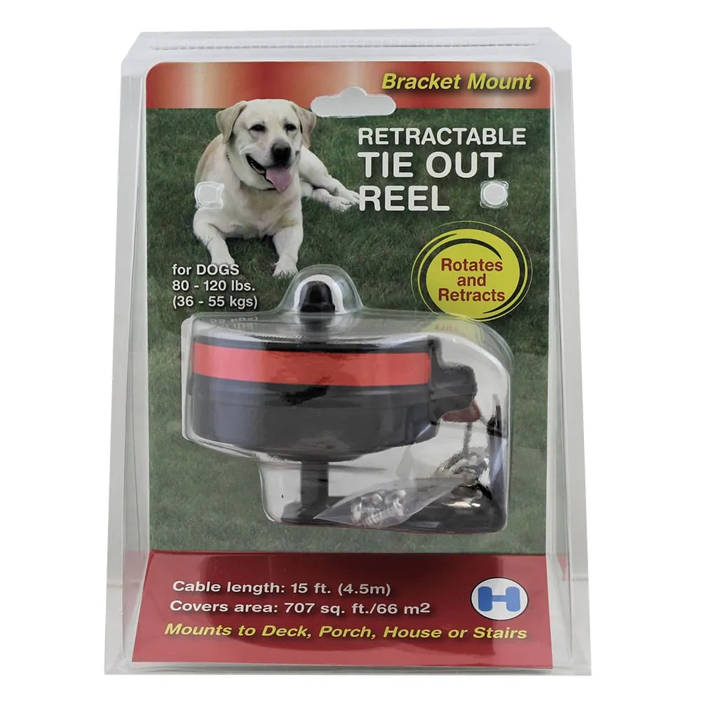 Lixit Bracket Mount Retractable Tie Out Reel for Dogs