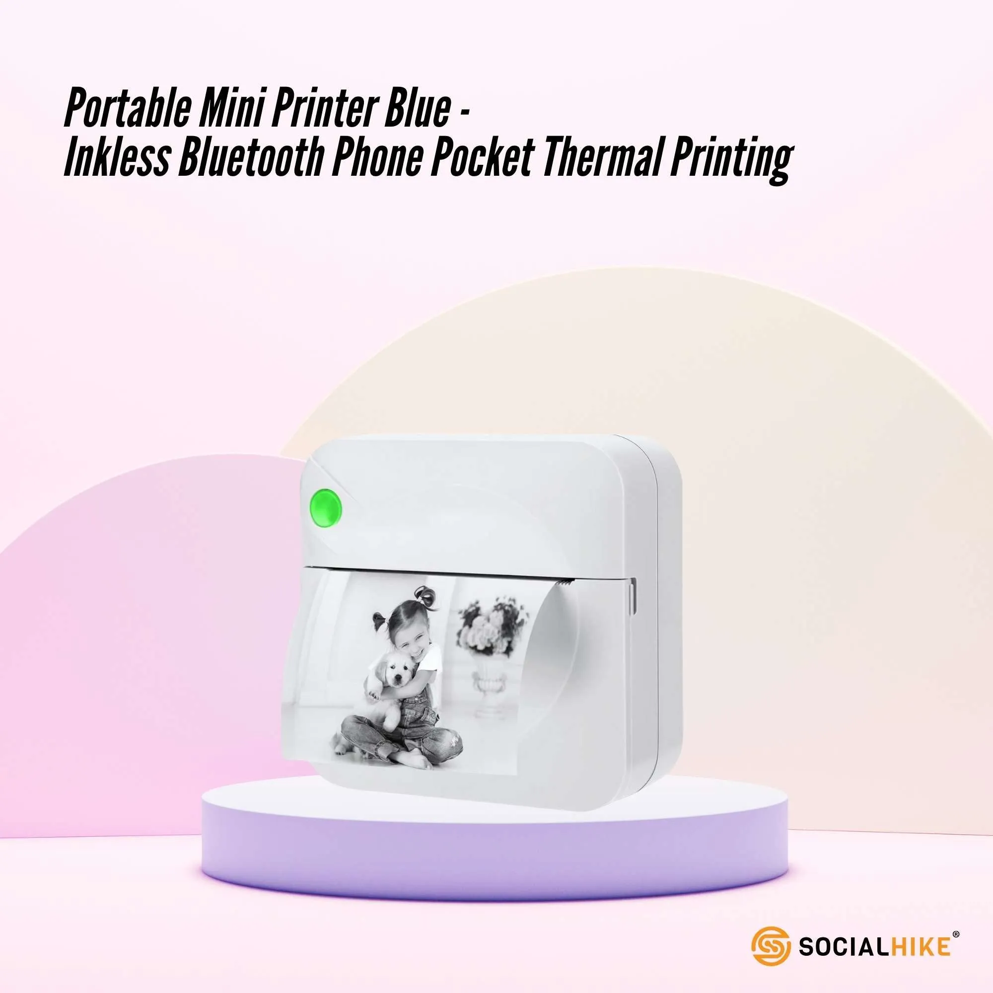 Portable Mini Printer White - Inkless Bluetooth Phone Pocket Thermal Printing