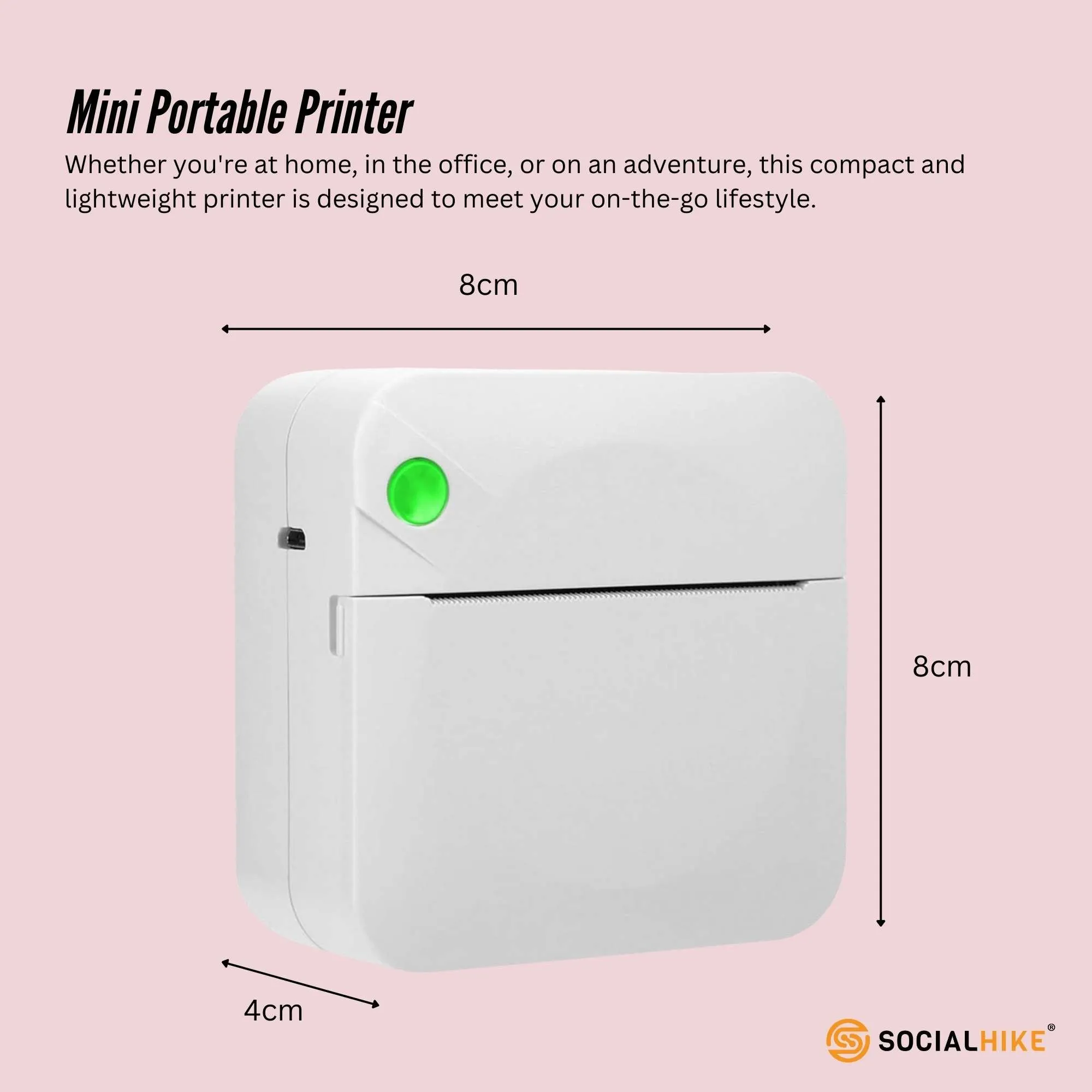 Portable Mini Printer White - Inkless Bluetooth Phone Pocket Thermal Printing