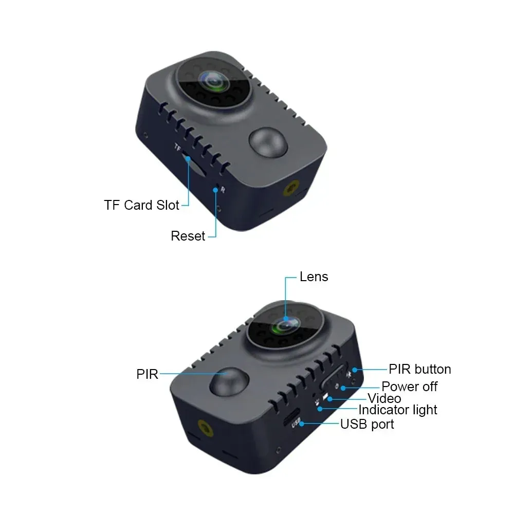 "Ultra-Compact Surveillance: 1080P HD Mini Body Camera with Motion Activation"