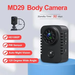 "Ultra-Compact Surveillance: 1080P HD Mini Body Camera with Motion Activation"