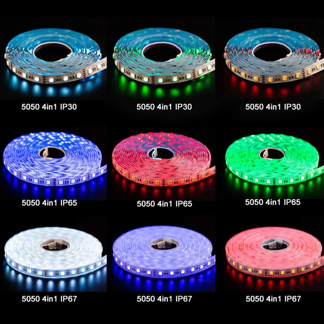 RGBW | RGBWW LED Strips, 16.4FT/5M SMD5050-300 60LEDs 19.2W per Meter 4in1 RGBW LED Strip Lights