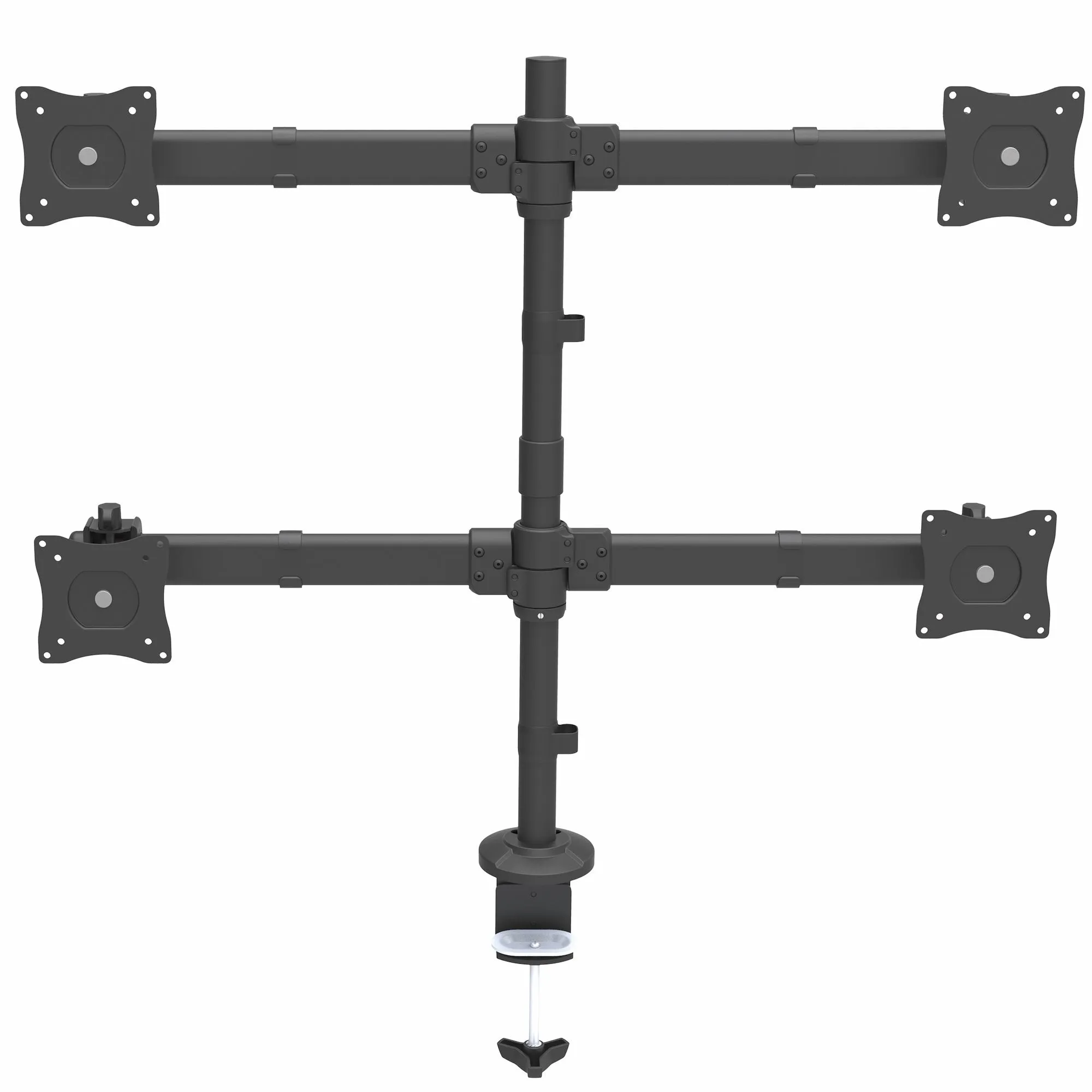 Startech.Com Desk Mount Quad Monitor Arm - 4 Vesa Displays Up To 27" - Ergonomic Height Adjustable Articulating Pole Mou