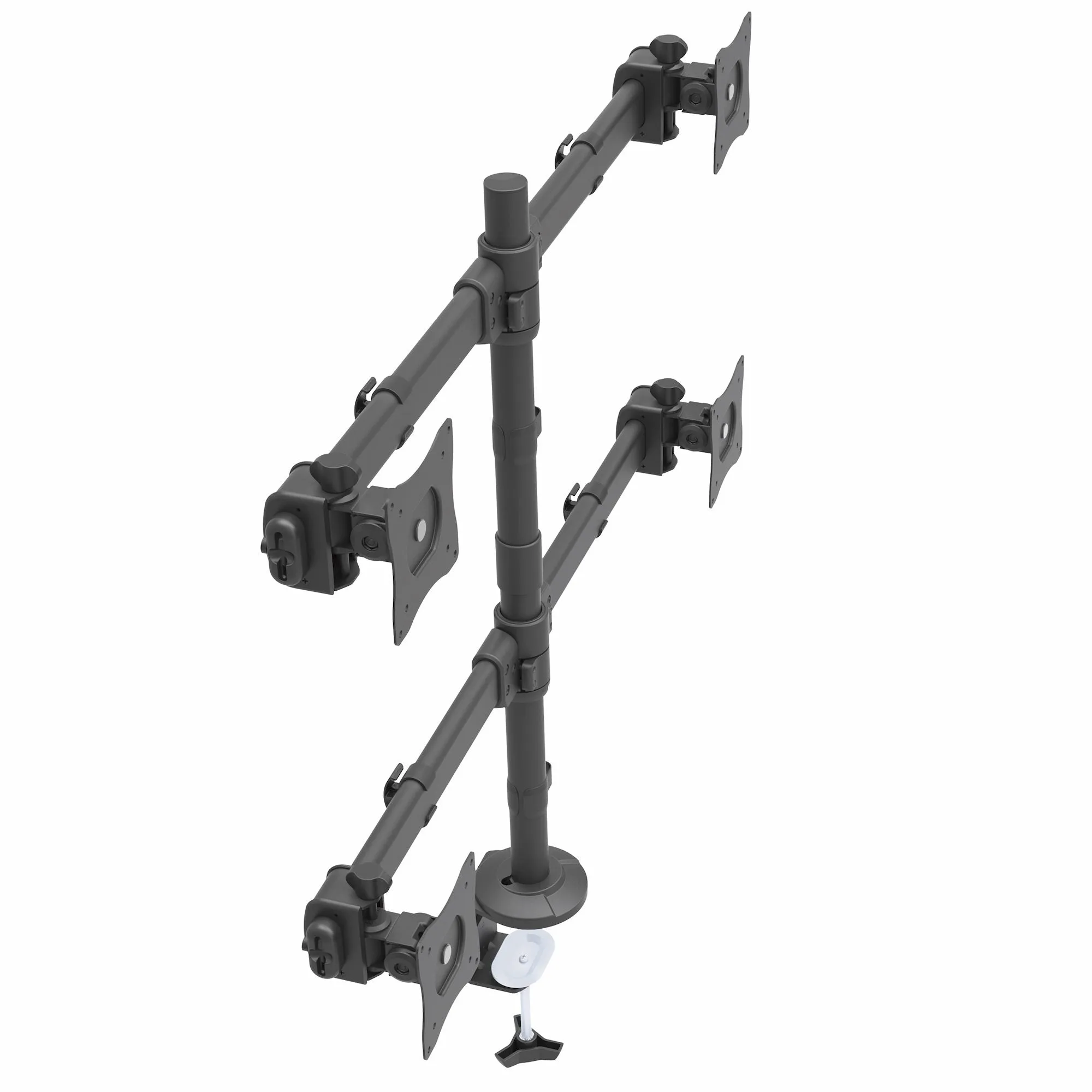 Startech.Com Desk Mount Quad Monitor Arm - 4 Vesa Displays Up To 27" - Ergonomic Height Adjustable Articulating Pole Mou