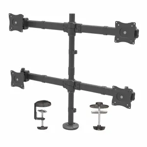 Startech.Com Desk Mount Quad Monitor Arm - 4 Vesa Displays Up To 27" - Ergonomic Height Adjustable Articulating Pole Mou