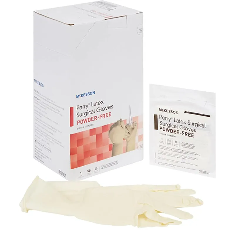 Sterile Latex Surgical Gloves Perry Performance Plus, Powder Free, 50 Pair Per Box