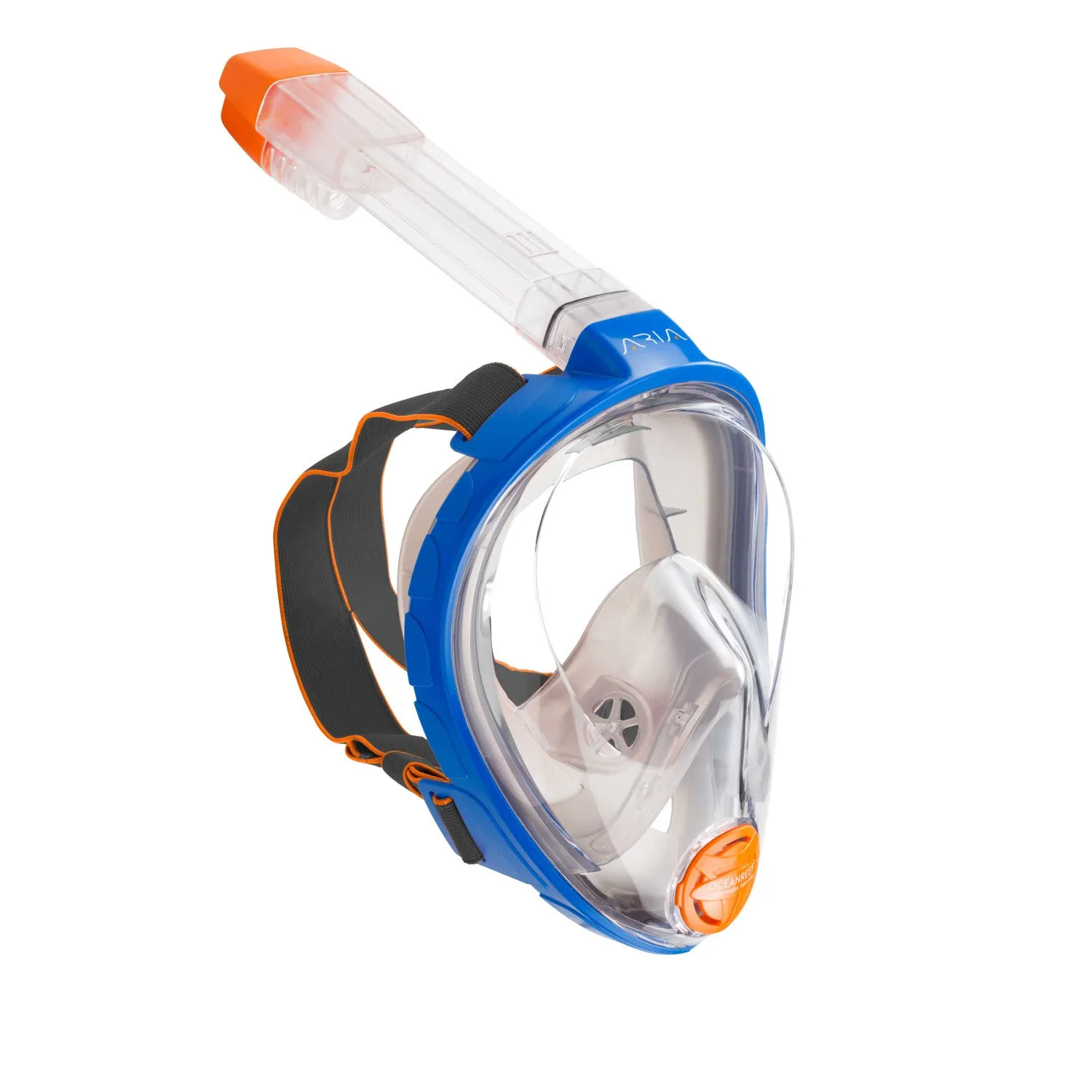 Used Ocean Reef Aria Classic Full Face Snorkel Mask - Blue / Clear, Size: Large/X-Large