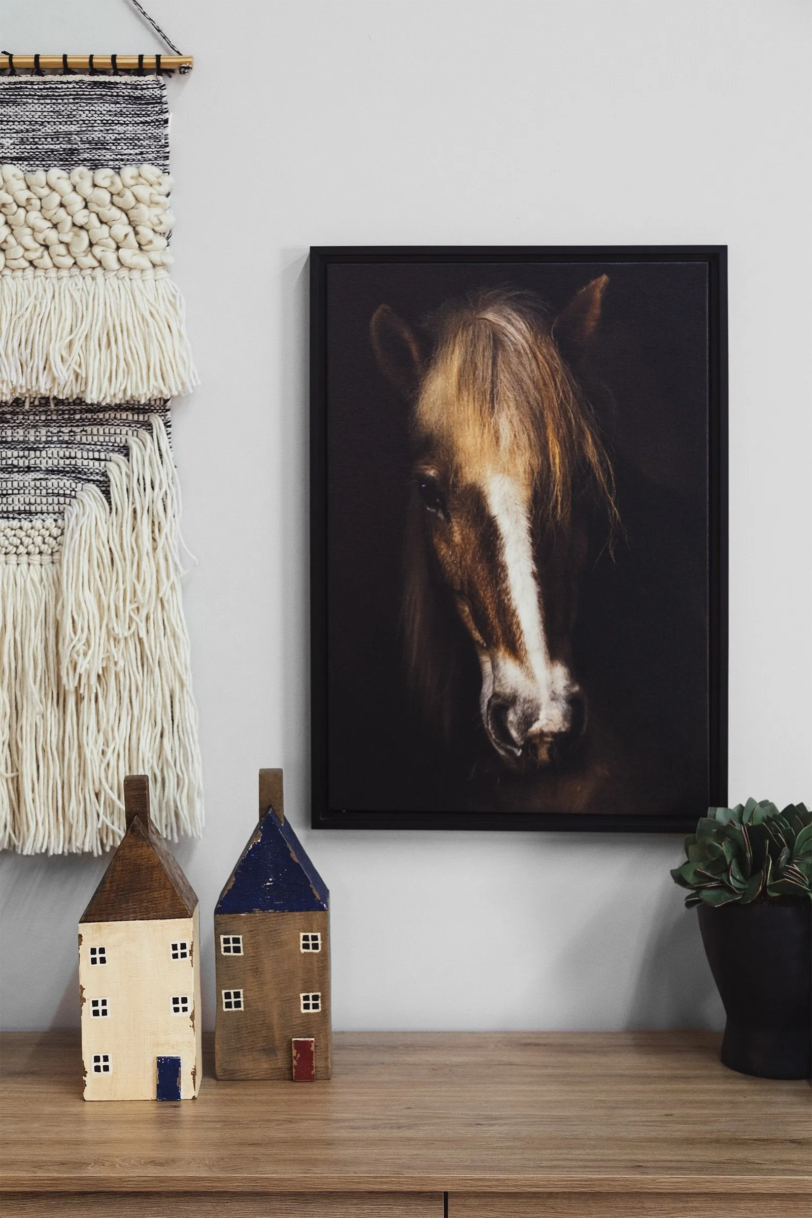 Wall Art - Farmhouse Horse Framed Canvas